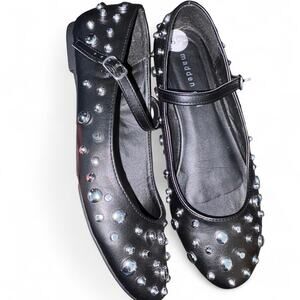 Steve Madden brand madden girl studded ballet flats faux leather 6.5